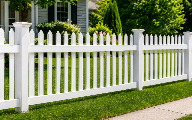 Highland Picket Vinyl Fence Installation